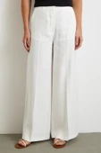 Geniş Paça Palazzo Pantolon Ekru thumbnail 3