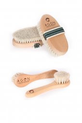 Doğal At Kılı Selülit Fırçası ve Doğal At Kılı Yüz Bakım Fırçası Seti - 1