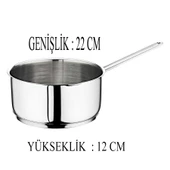 Oms Çelik Kaçerola 22 CM Sütlük/Sosluk Cam Kapaklı - 2