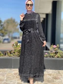 Misswhence Desenli İpek Elbise 35808 - 5