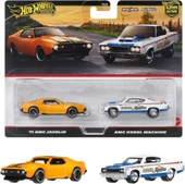 1:64 Hot Wheels Premium Car Culture 2'li Paket 71 AMC JAVELIN  & AMC REBEL MACHINE HBL96 - JBL06 - 1