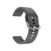 Sneezy Huawei Watch GT4 41mm İle Uyumlu 18mm PureLux Soft Tokalı Silikon Kordon  Koyu Gri thumbnail 4