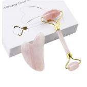 Efsoon Organics Pembe Kuvars Gua Sha Doğal Taş Masaj Aleti Yüz Vücut Masaj Taşı Seti - 4