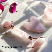 Efsoon Organics Pembe Kuvars Gua Sha Doğal Taş Masaj Aleti Yüz Vücut Masaj Taşı Seti - 2