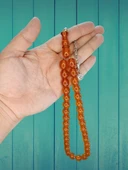 SIKMA KEHRİBAR TESBİH BAL RENK KÜRE KESİM 12.5MMX14MM T-825 thumbnail 2