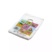 Mini poşet baskılı taşıma torbası Beyaz eczacı alış verış poşeti 20x30cm 100 adet - 2