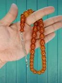 SIKMA KEHRİBAR TESBİH BAL RENK KÜRE KESİM 12.5MMX14MM T-825 thumbnail 1