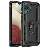 Gpack Samsung Galaxy A22 4G Kılıf Vega Tank Standlı Yüzüklü MıknatıslıNano Glass - 9