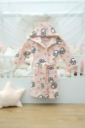 Pati Baskılı Mayer Bukle Çocuk Bornozu - 1