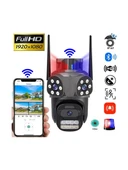 3 Kameralı Fhd Polis Çakarlı Yapay Zekalı Insan Algılamalı Wifi Dış Mekan Güvenlik Kamerası thumbnail 1