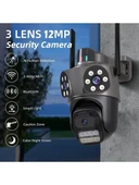 3 Kameralı Fhd Polis Çakarlı Yapay Zekalı Insan Algılamalı Wifi Dış Mekan Güvenlik Kamerası thumbnail 3