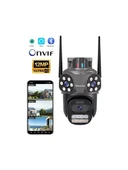 3 Kameralı Fhd Polis Çakarlı Yapay Zekalı Insan Algılamalı Wifi Dış Mekan Güvenlik Kamerası thumbnail 2