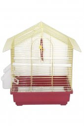 Iki Kapılı Çatılı Muhabbet Kuşu Kafesi 30x23x39 Cm - 1
