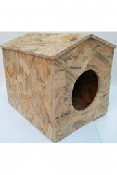 CatMozz Dış Mekan Yağmura Ve Soğuğa Dayanıklı Çatılı Osb Kedi Evi 40x35x30 cm - 1