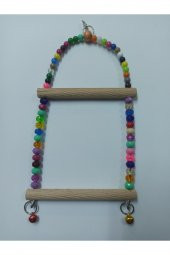 BirdMozz Renkli Boncuklu Iki Katlı Kuş Salıncağı Oyuncağı - 1