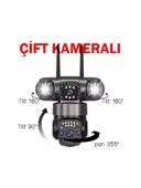 2 Kameralı Full Hd Yapay Zekalı Wifi Kablosuz Hareket Takipli Alarmlı Güvenlik Kamerası thumbnail 2
