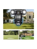 2 Kameralı Full Hd Yapay Zekalı Wifi Kablosuz Hareket Takipli Alarmlı Güvenlik Kamerası thumbnail 4