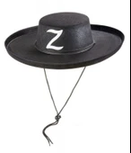 Z Logolu Çocuk Boy Bağcıklı Zorro Şapkası thumbnail 2