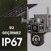 X36 Solar Güvenlik Kamerası Dual Lens 4G Sim Kartlı PTZ Hareketli Gece Görüşlü Güneş Panelli Kamera - 8