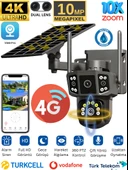 X36 Solar Güvenlik Kamerası Dual Lens 4G Sim Kartlı PTZ Hareketli Gece Görüşlü Güneş Panelli Kamera - 1