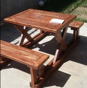Lüks  AHŞAP 120cm Bahçe Piknik Masa - 1