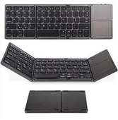 Sline Y-041 Katlanabilir Kablosuz Bluetooth Klavye Touchpadli Taşınabilir - 2