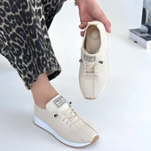 Fiert Bej Cilt Bağcıklı Spor Ayakkabı - 4