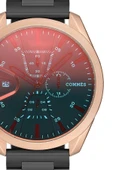 Commes Çelik Kordon Siyah Rose Gold Renk Özel Kesim Renkli Cam Erkek Klasik Kol Saati - 2