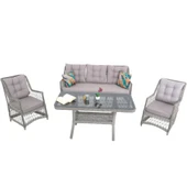 LaVida Bahçe Oturma Takımı | Rattan Bahçe Balkon Takımı |  3+1+1 ve Sehpa thumbnail 6