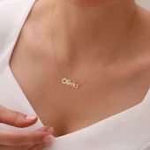 Vaoov 925 Ayar Gümüş Çiçekli İsim Kolye thumbnail 2