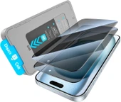 iPhone 15 Pro Max Otomatik Kolay Kurulum Aparatlı Toz Bırakmayan Hayalet Full Kaplayan Ekran Koruyucu Cam(2 Adet) - 1