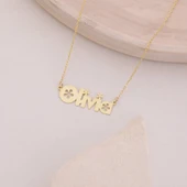 Vaoov 925 Ayar Gümüş Çiçekli İsim Kolye thumbnail 3