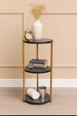 Çok Amaçlı 3 Katlı Raf - Çiçeklik, Organizer, Sehpa Ve Köşe Rafı - Gold thumbnail 1