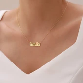 Vaoov 925 Ayar Gümüş Sevimli Yazı Karakteri İsim Kolye thumbnail 2