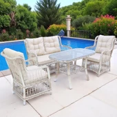 LaVida Bahçe Oturma Takımı | Rattan 2+1+1 ve Sehpa thumbnail 4