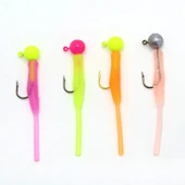 Captain 3521 Mini Worm 4.5cm Jig Headli LRF Silikonu 5'li SET Renk:01 thumbnail 3