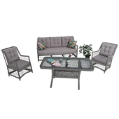 LaVida Bahçe Oturma Takımı | Rattan Bahçe Balkon Takımı |  3+1+1 ve Sehpa thumbnail 9