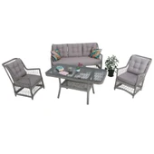 LaVida Bahçe Oturma Takımı | Rattan Bahçe Balkon Takımı |  3+1+1 ve Sehpa thumbnail 1