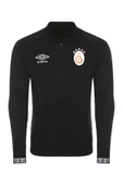 Galatasaray Orijinal Lisanslı Yarım Fermuar 5 Yıldızlı Siyah Sweat TC054 - 5