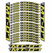 Yamaha MT-07 Uyumlu Florasan Sarı Baskı 1 Set Jant Şeridi - 1