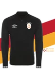 Galatasaray Orijinal Lisanslı Yarım Fermuar 5 Yıldızlı Siyah Sweat TC054 - 1