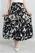 Desenli Viskon Etek Siyahekru thumbnail 1