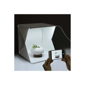 20 X 20 Cm Profesyonel Stüdyo Led Işıklı Çift Sıra Ürün Fotoğraf Çekim Çadırı - 1