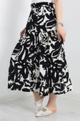 Desenli Viskon Etek Siyahekru thumbnail 5