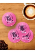Panorama Ajans Victoria's Secret Logo Pembe Pink 4'lü Ahşap Bardak Altlığı - 1