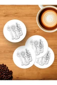 Panorama Ajans Kimya Severlere Deney Tüpü Saksı Sticker 4'lü Ahşap Bardak Altlığı - 1
