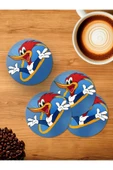Panorama Ajans Woody Woodpecker Ağaçkakan Çizgi Film Nostalji 4'lü Ahşap Bardak Altlığı - 1