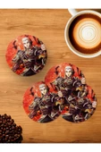 Panorama Ajans Metin 2 Warrior Savaşçı Metin2 PvP Oyun 4'lü Ahşap Bardak Altlığı - 1