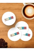 Panorama Ajans Periyodik Tablo Düşün Kimyacı Sticker 4'lü Ahşap Bardak Altlığı - 1