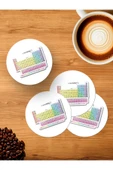 Panorama Ajans Periyodik Tablo Sticker 4'lü Ahşap Bardak Altlığı - 1
